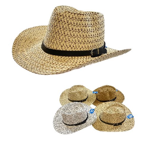 Woven COWBOY HAT [Two-Tone with Buckled HAT Band]