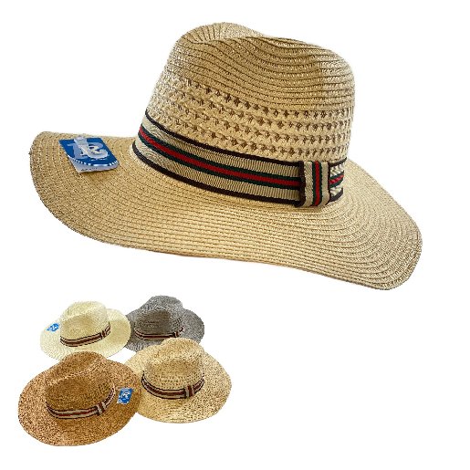 Woven COWBOY HAT [Multicolor Striped HAT Band]