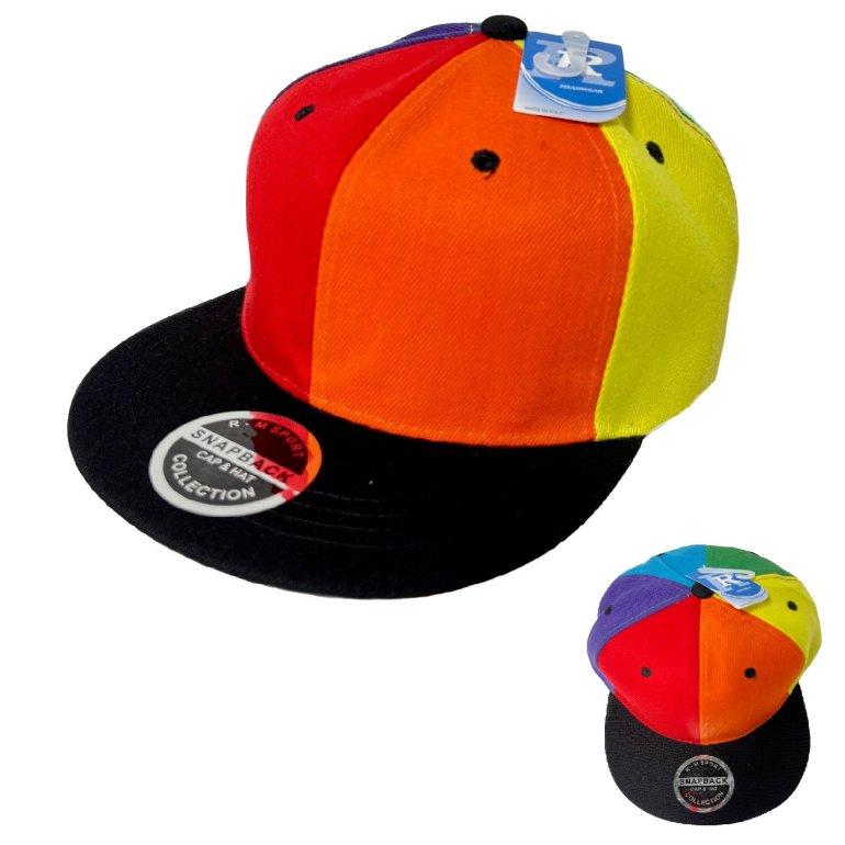 ..Pride Hat [Rainbow Panels] Snap-Back Flat Bill