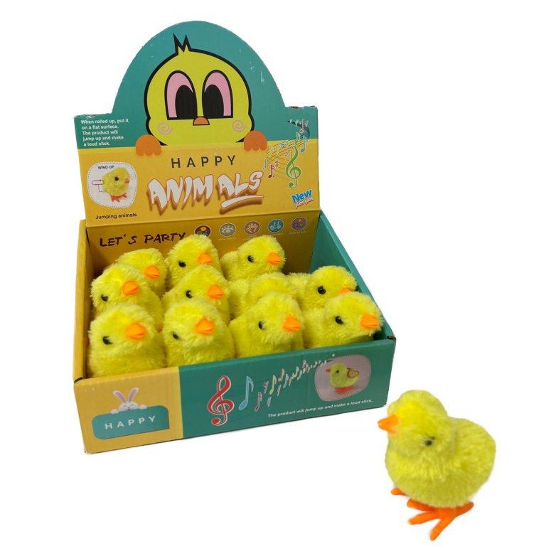 3.75'' Wind-Up PLUSH Jumping Chick TOY