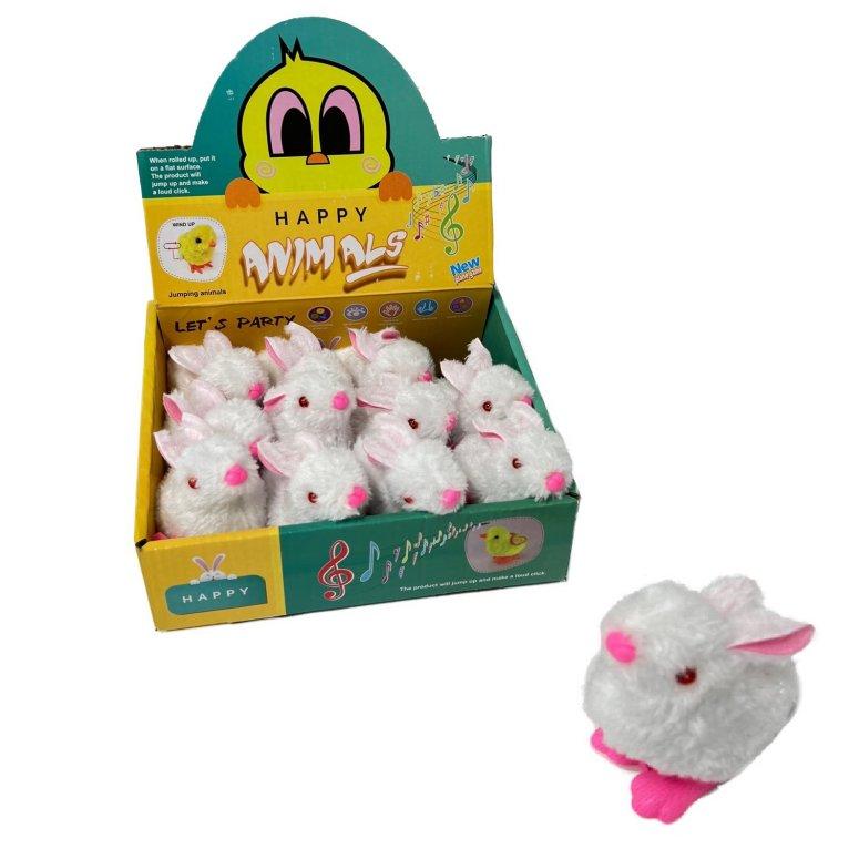3.5'' Wind-Up PLUSH Hopping Bunny TOY