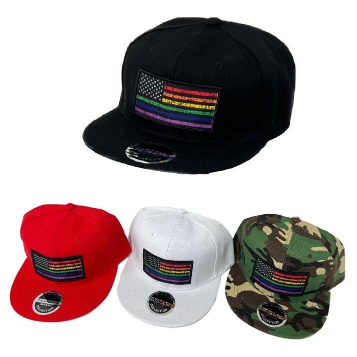 ..Pride Hat [Rainbow FLAG] Snap-Back Flat Bill
