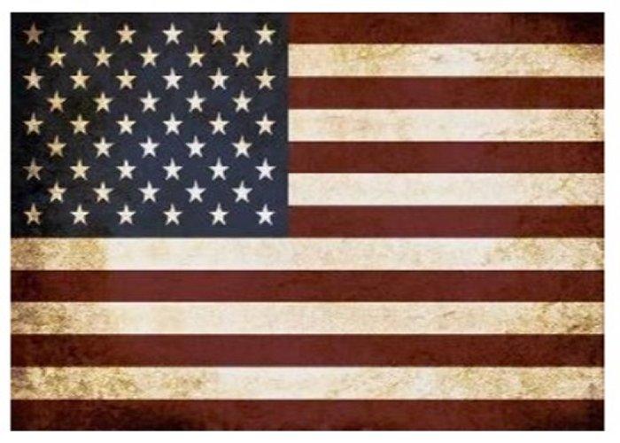 16''x12'' Metal Sign- Antique American Flag