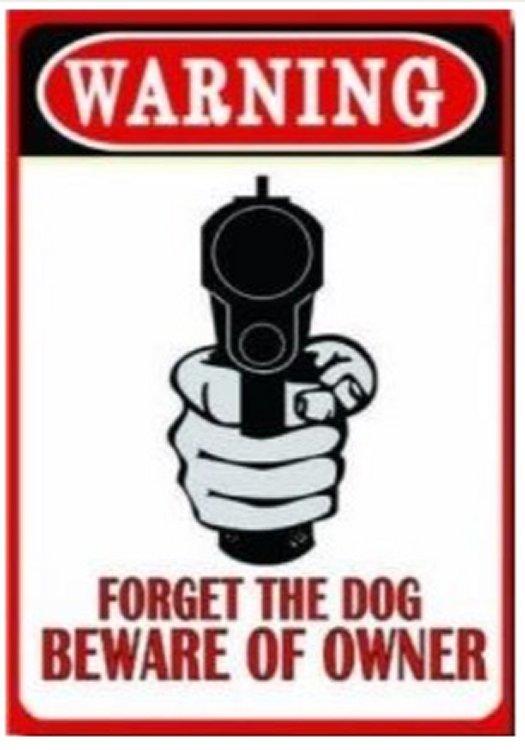 16''x12'' Metal Sign- Warning: Forget the Dog, Beware of Owner
