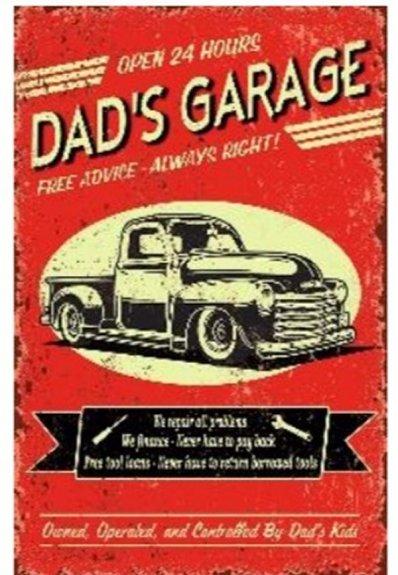 16''x12'' Metal Sign- Dad's Garage