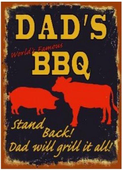 16''x12'' Metal Sign- Dad's BBQ