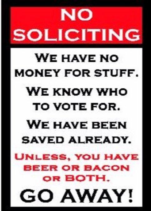 16''x12'' Metal Sign- No Soliciting/Go Away!