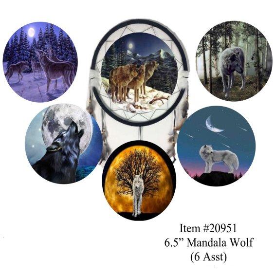 6.5'' Mandalas [6 Assorted Styles] Wolves