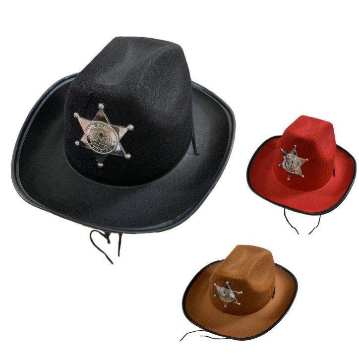 Adult's Felt COWBOY HAT with Deputy Sheriff Badge