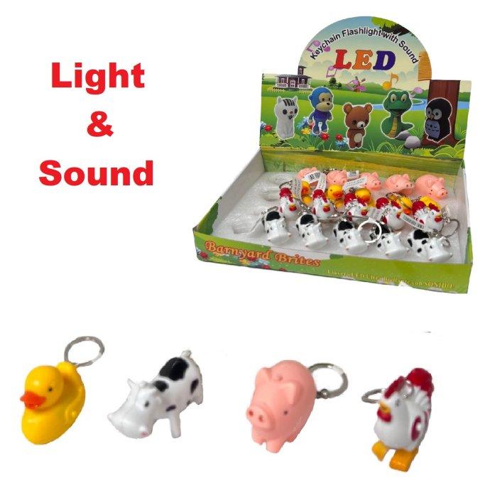 2'' Light Up Key Chain with Sound Effects [Farm Animals]