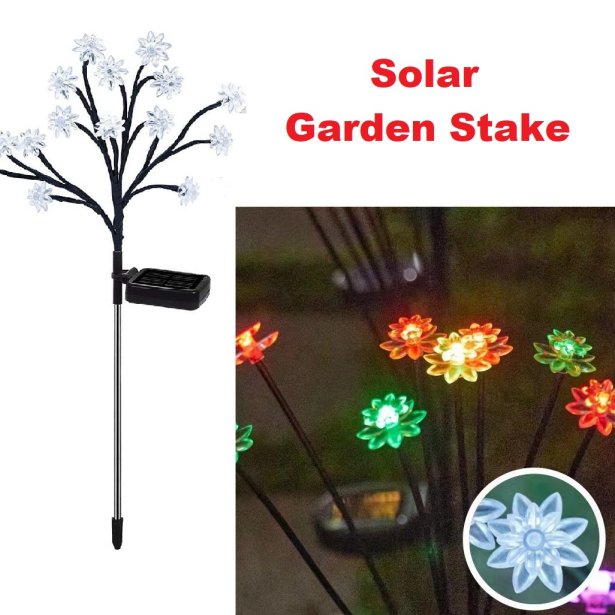 1pc 8-Head Solar Garden Stake with LED Lights [Sunflower]