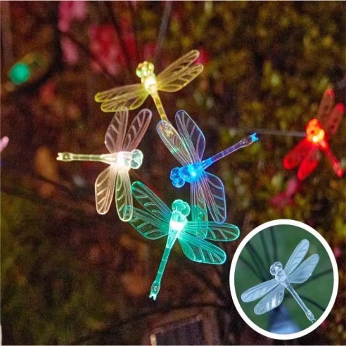 1pc 8-Head SOLAR Garden Stake with LED Lights [Dragonfly]