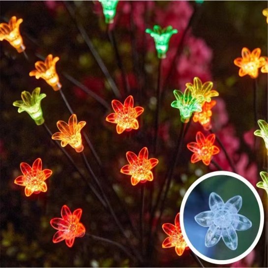 1pc 8-Head SOLAR Garden Stake with LED Lights [Lily]