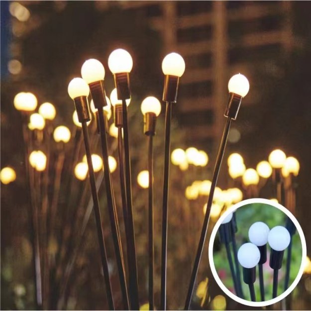 1pc 8-Head SOLAR Garden Stake with LED Lights [Round]