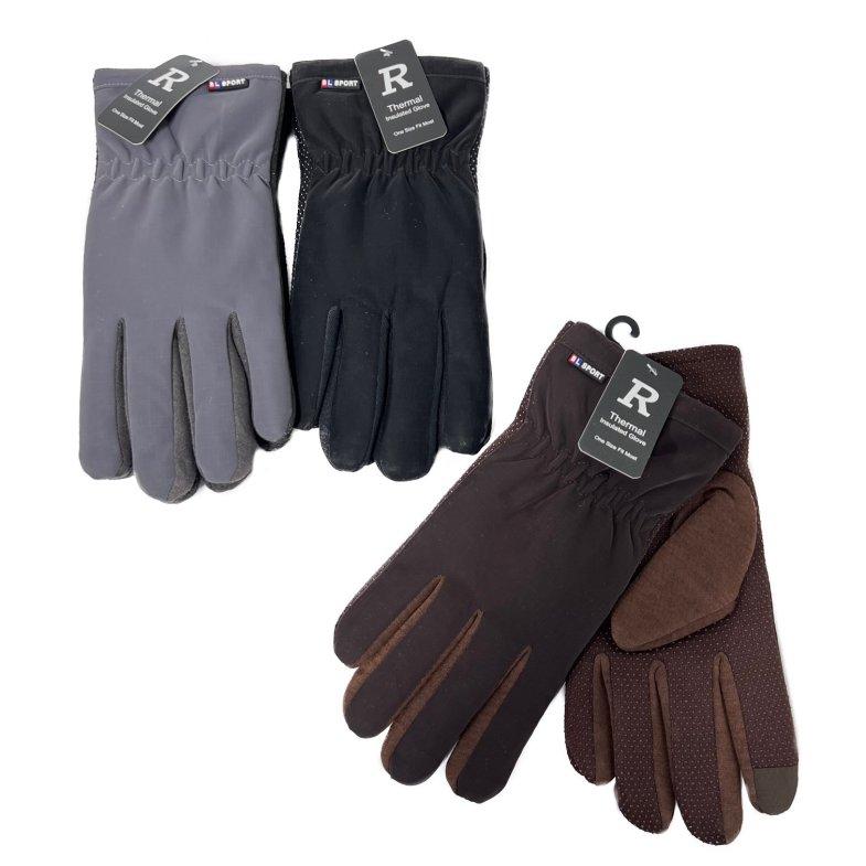 Men's Lined Touch Screen GLOVES with Gripper Palm