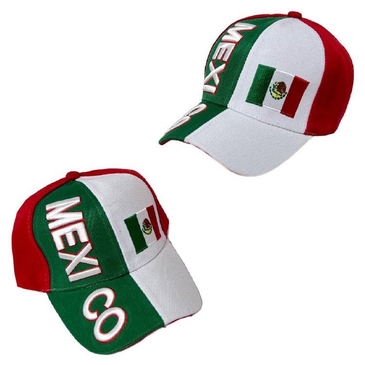 Tricolor World Flag of MEXICO Baseball Hat