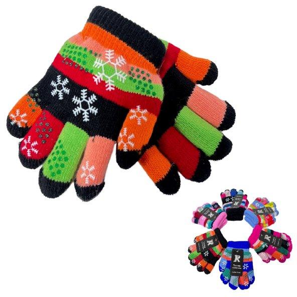 Child's GLOVES [Stripes & Snowflakes] Small