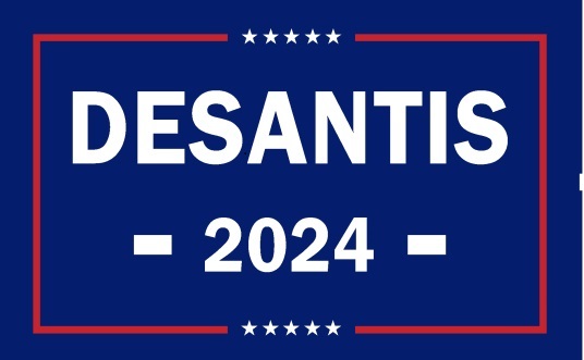 ##DESANTIS 3'X5' FLAG 2024 [Blue Background]