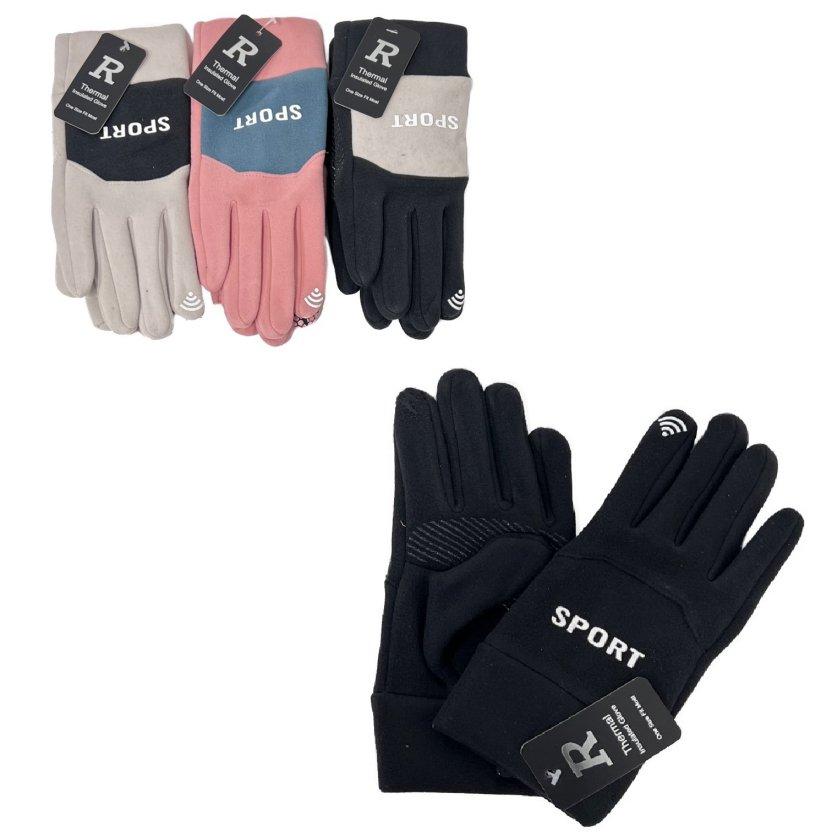 LADIES Touch Screen Fleece Sport Gloves [Grip Palm]