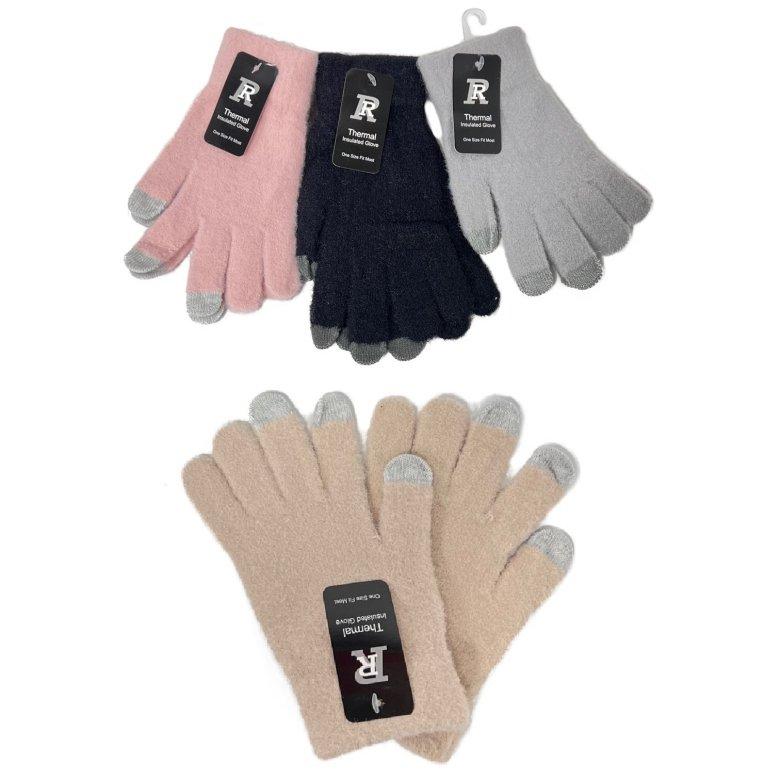 LADIES Knitted Touch Screen Gloves [Solid Color] SUPER SOFT