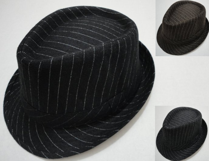 Fedora HAT-Wool Like with Pinstripes