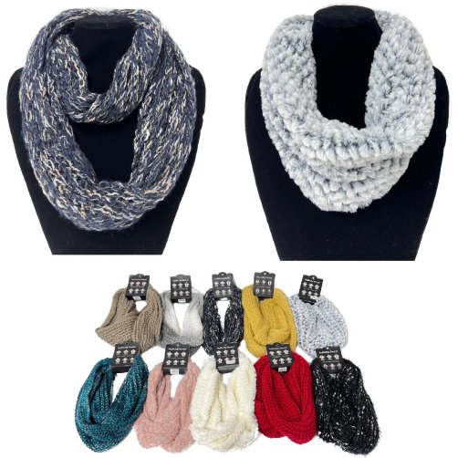 ##Over Stock Mix & Match Knitted & Fur Infinity Scarf