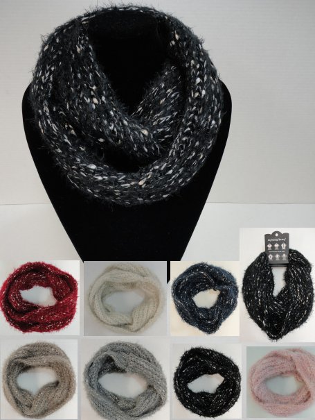 Knitted Infinity SCARF [Braided Knit/Metallic]