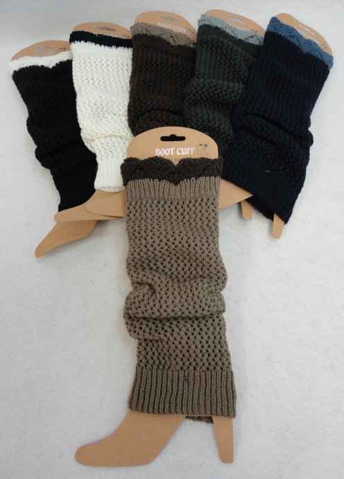 Knitted LEG WARMERS [Two-Tone Loose Knit]