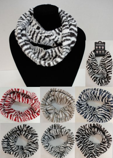 Knitted Infinity SCARF [Zebra Print]