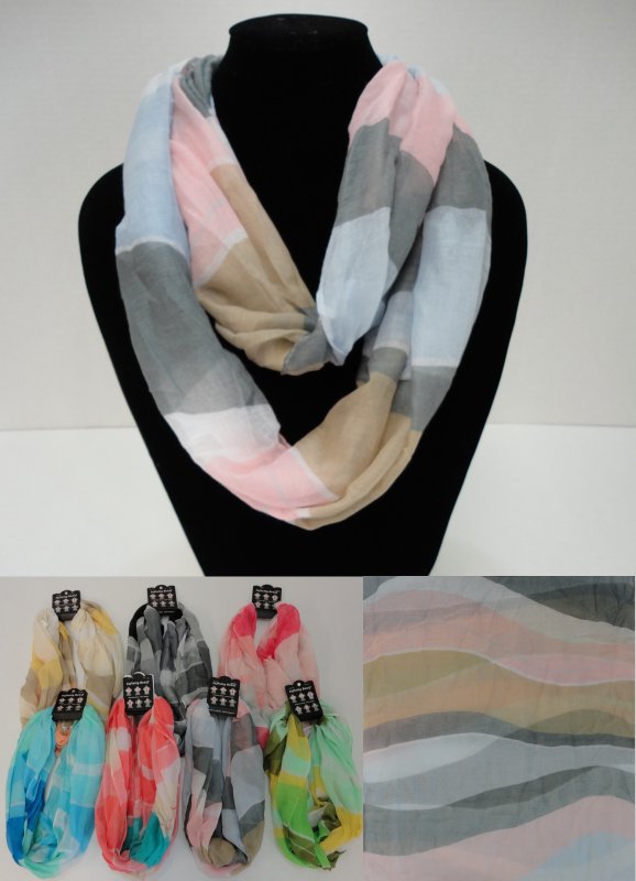 Light Weight Infinity SCARF [TriColor Pastel]