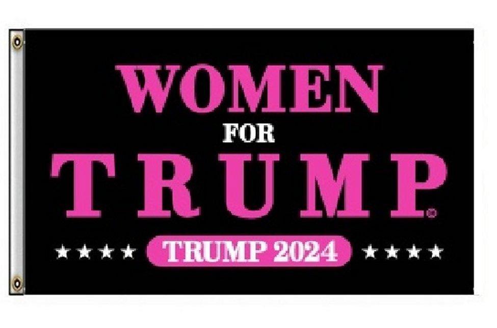* . 3'X5' FLAG WOMEN FOR TRUMP [Trump 2024] Blk/Pink