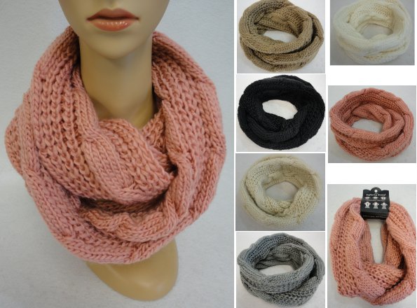Knitted Infinity SCARF [Lg Cable Knit]