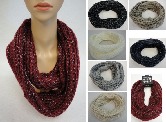 Knitted Infinity SCARF [Braided Knit-Metallic]