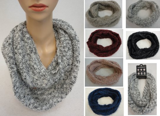 Knitted Infinity SCARF [Woven Knit with Shag]