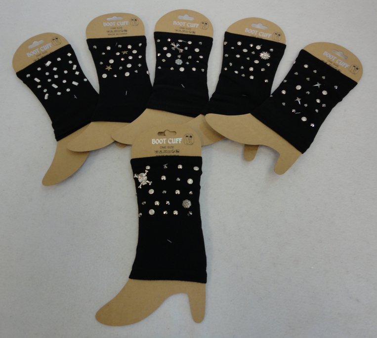 BOOT Cuffs [Black with Stud Designs]