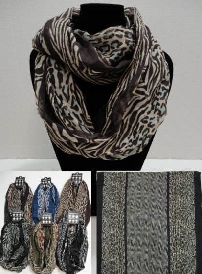 Extra-Wide Light Weight Infinity SCARF [Animal Print Combo]