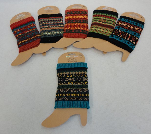 Knitted BOOT Cuffs [Aztec Print]