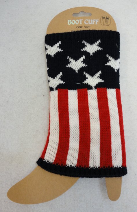 Knitted BOOT Cuffs [Stars & Stripes]