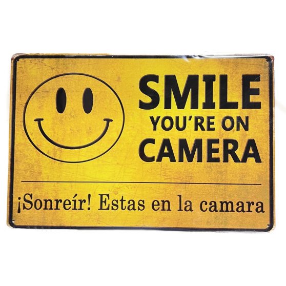 11.75''x8'' Metal Sign- Smile: You're On Camera