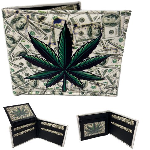 Vegan Leather WALLET [Bifold] Lg Marijuana/$100