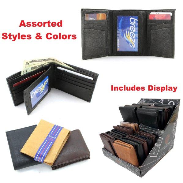 Genuine Top Grain Leather WALLET Assortment with Display