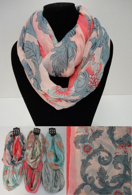 Extra-Wide Light Weight Infinity SCARF [Floral]
