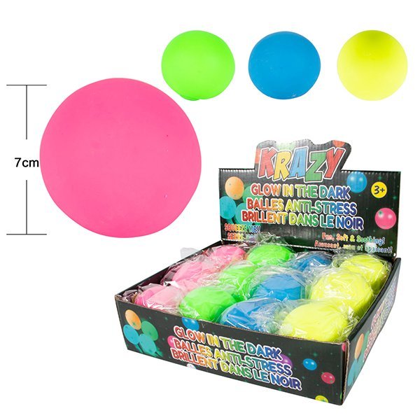 2.75'' Krazy Glow-in-the-Dark Anti-Stress Squish Balls