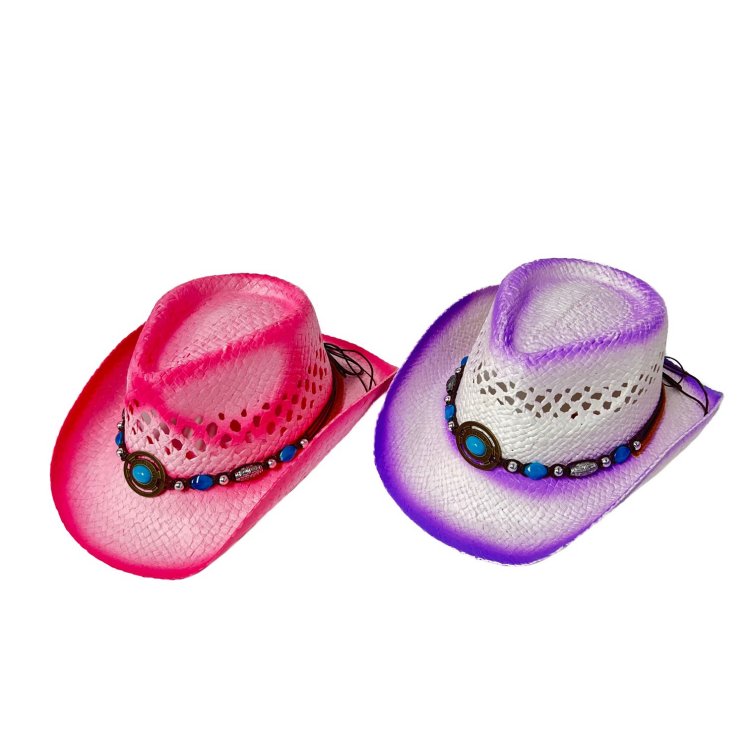 Youth COWBOY HAT [Pink/Purple] Aquamarine HAT Band