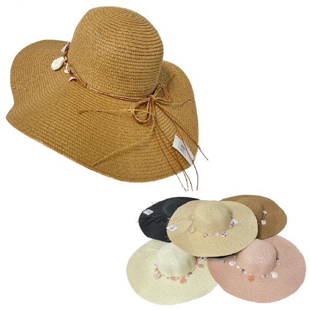 Ladies Woven Summer HAT [Seashell HAT Band]