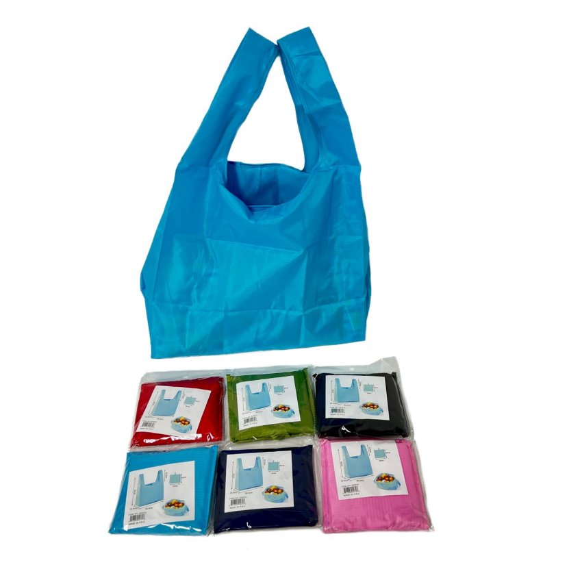 Folded Reusable Shopping BAG with Handles [Solid]