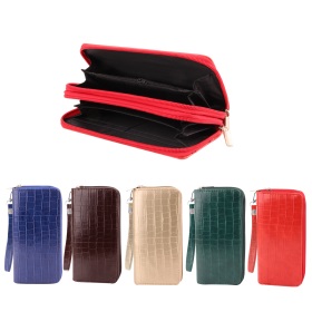 LADIES Dual Zipper WALLET with Wrist Strap [Gator]