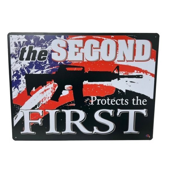 16''x12'' Metal Sign- The Second Protects the First