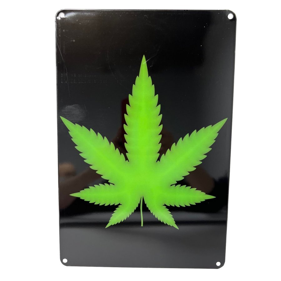 11.75''x8'' Metal Sign- Pot Leaf