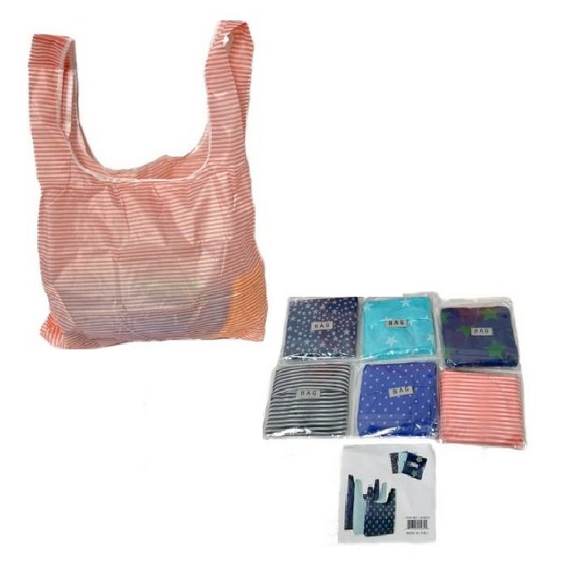 Folded Reusable Shopping Bag with Handles [Printed]
